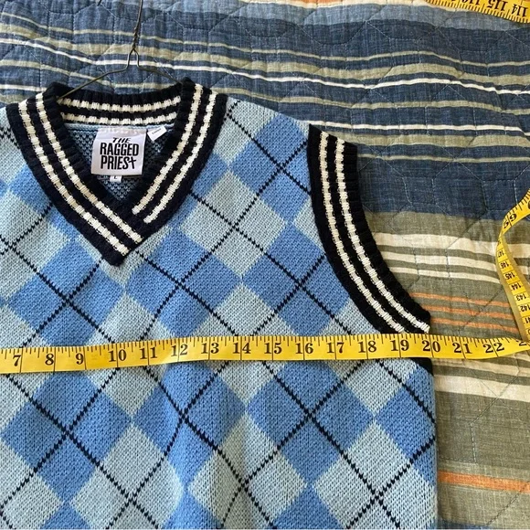 Ragged Priest argyle cropped sweater Large - Picture 10 of 10